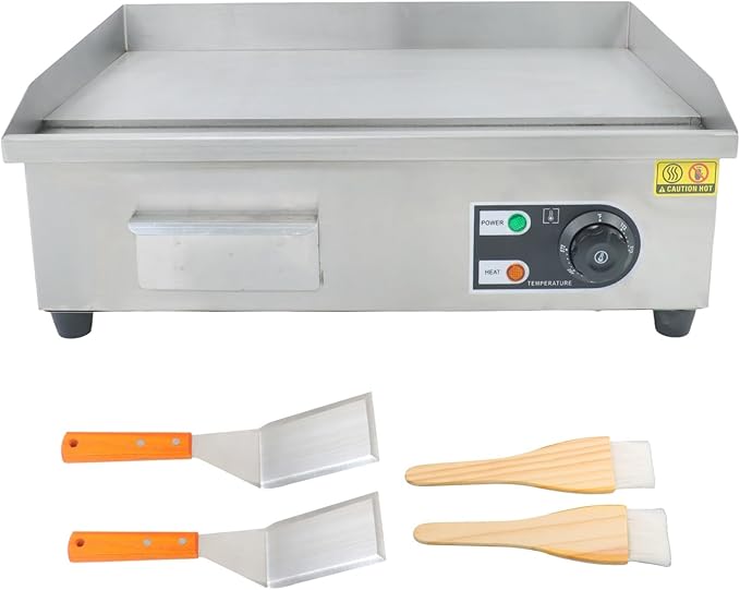 findmall 22 Inch Teppanyaki Grill 1600W Commercial Electric Griddle for Both Home and Commercial Environments