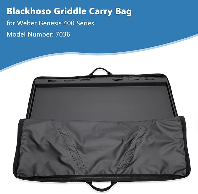 Griddle Cover for Weber Genesis 400 Series Griddle, Full-Size Storage Bag with Durable Handles, Flat Top Griddle Cover for Weber Griddle Insert Storage Carry Bag