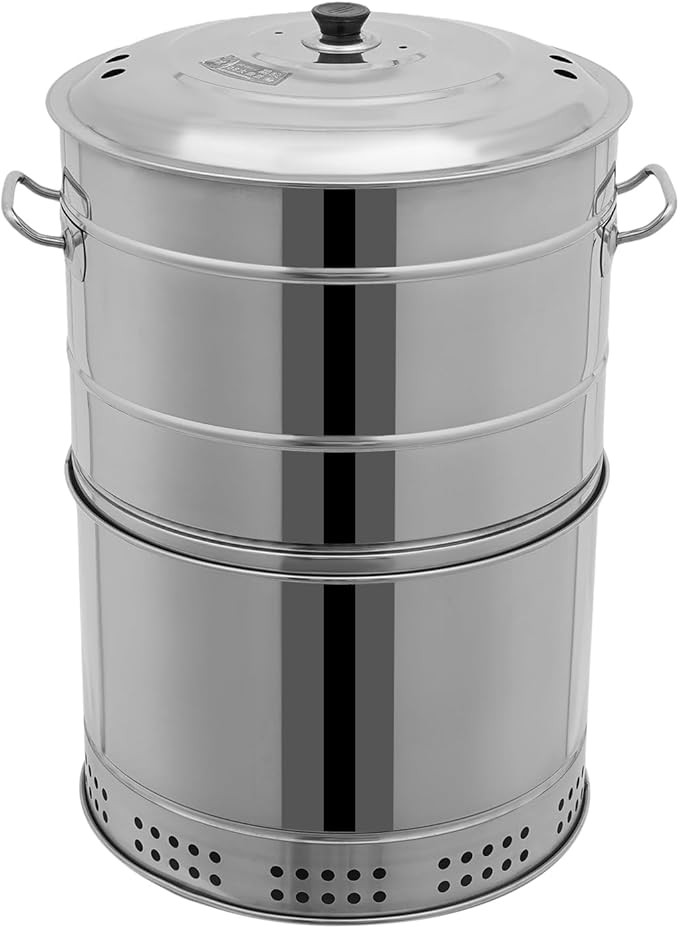 Large Portable Charcoal Grill Stainless Steel Multi-functional Charcoal Grill Barrel 360°Outdoor Barbecue Grill with 50 Skewers & 3 S Hooks for Camping, Picnic, Backyard