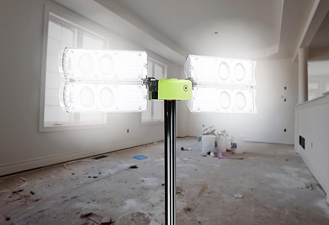 PowerSmith Voyager PVLR8000A-C 8000 Lumen Collapsible Cordless Tripod LED Work Light. BARE Light Only. 3-Way Power. AC or DC Adaptor or Battery Needed to Use Light