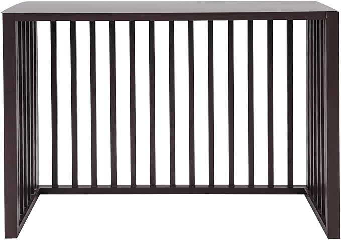 Air Conditioner Fence with Top Cover, 4 Panels 39.4 "L x 19.7 "W x 27.6" H Privacy Fence Panels for Outside, Freestanding Metal Trash Can Hider Outdoor, No-Dig Air Conditioner Sun Blocker Kit (Brown)