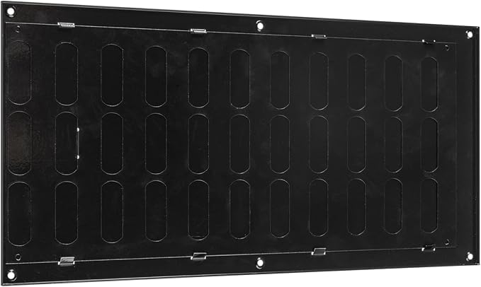 Vent Systems 16" x 8" Inch Metal Air Return Vent Cover - Black Adjustable Return Air Grill - Open/Close Air Supply Intake Vents for Home Wall and Ceiling - HVAC Wall Grille for Indoor and Outdoor Use