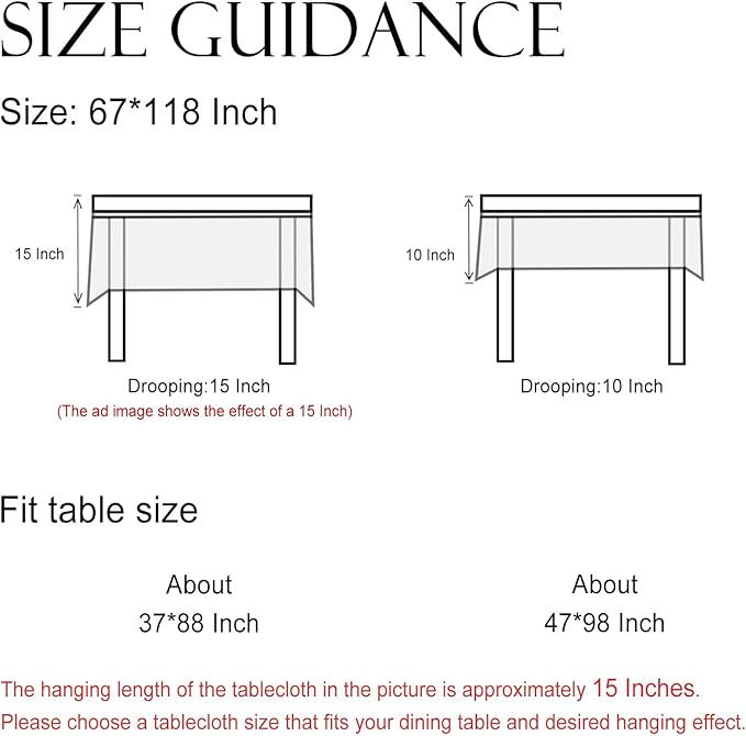 ISAENNE Designer Green Linen Extra Long Tablecloth Rectangle,Floral French Country Indoor Table Cloth,Stain Resistant Home Decor Tablecloths for Dining Kitchen Thanksgiving Party,67"*118"-Brune
