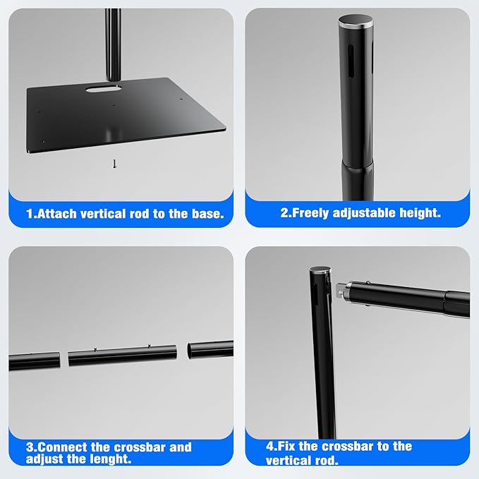 Pipe and Drape Backdrop Stand Kit Backdrop Stand For Parties 8ftx10ft Adjustable Photo Backdrop Stand Heavy Duty Background Stand for Wedding Banquet Decorations Black