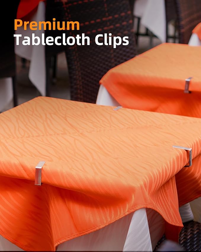 24 Pack Tablecloth Clips - Heavy Duty Picnic Table Clips, Stainless Steel Table Cloth Cover Clamps, Table Cloth Holders Ideal for Restaurant Marquees