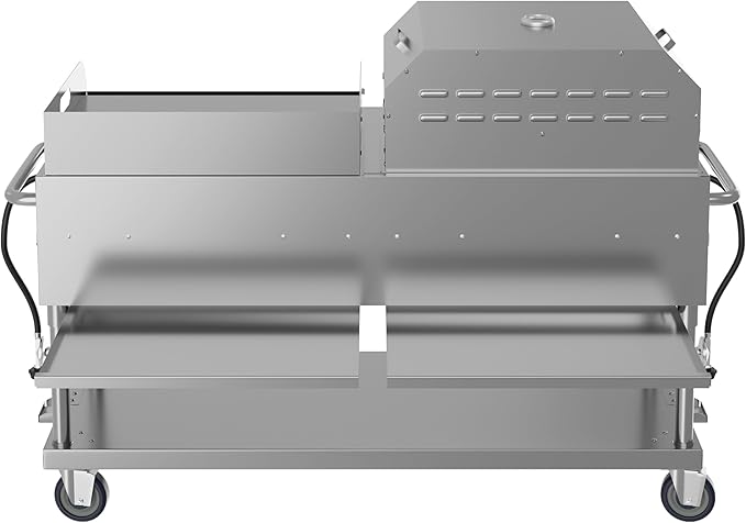 KoolMore 60 in. 8-Burner Commercial Outdoor Propane Gas BBQ Grill with 30 in. Griddle and 30 in. Pizza Oven in Stainless-Steel, ETL Listed (CGKIT6-G30P30)