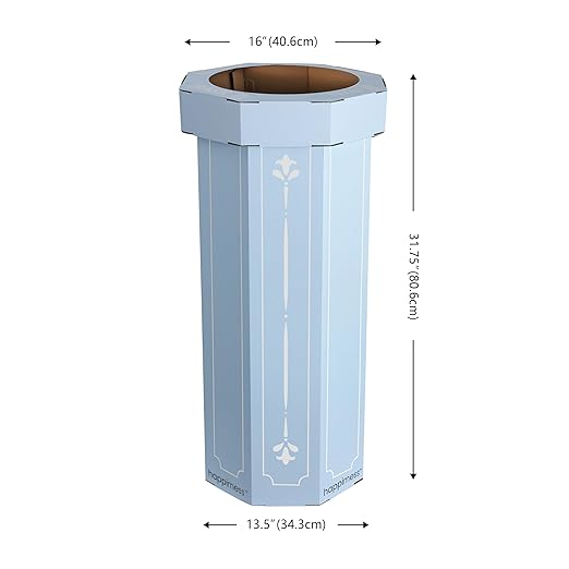 Eyely MPH1301B-SET2 Sal 25-Gallon Disposable Corrugated Cardboard Event Trash Can and Recycling Bin for BBQs, Beach, Parties & Events & Outdoor Activities, Bridal Blue (Set of 2)