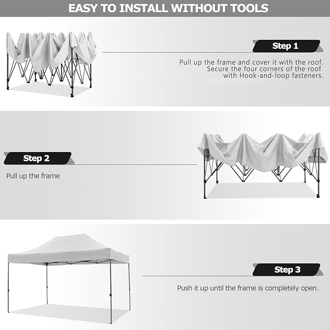 COBIZI 10x15 Pop up Canopy Tent 10x15 Canopy with 4 Sidewalls Waterproof Heavy Duty Commercial Canopy for Parties Outdoor Garden Gazebo Tent, Carry Bag(10x15ft, White)