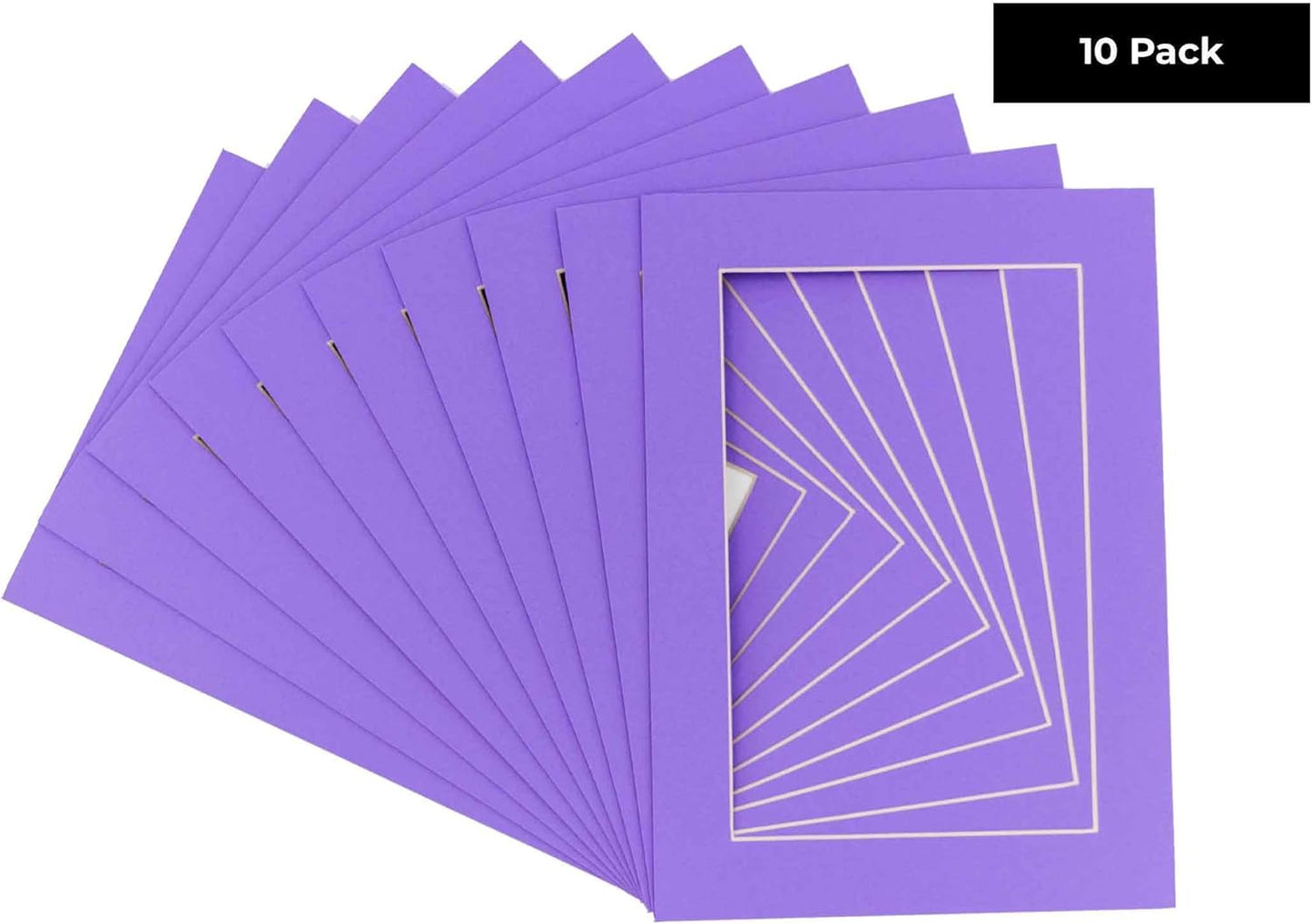 5.5x8.5 Mat for 8.5x11 Frame - Precut Mat Board Acid-Free Light Purple 5.5x8.5 Photo Matte for a 8.5x11 Picture Frame, Matboard for Family Photos, Show Kits, Art, Picture Framing, Pack of 10 Mats