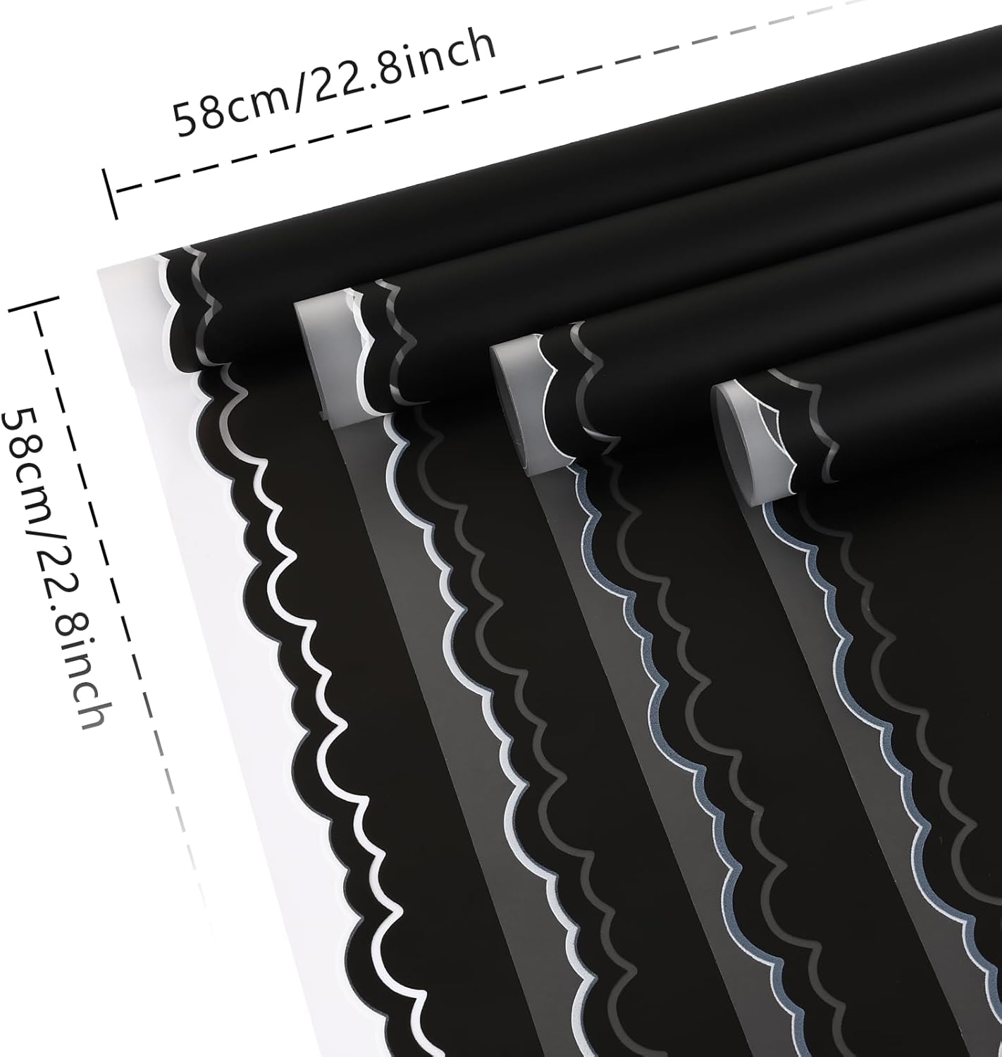 FUHITIM 20 Sheets Flower Wrapping Paper - Waterproof Floral Bouquet Wrapping Paper, Florist Supplies Packaging Paper for Wedding Birthday Gift DIY Crafts (Black)