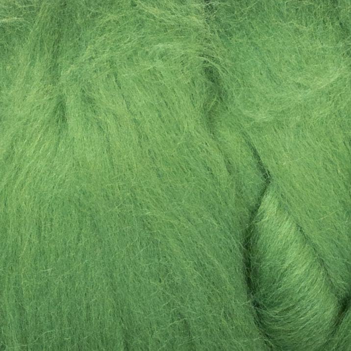 Colored Natural Wool roving, 8 OZ. Best Wool for Needle Felting, Wet Felting, handcrafts and Spinning. (Grass Green)