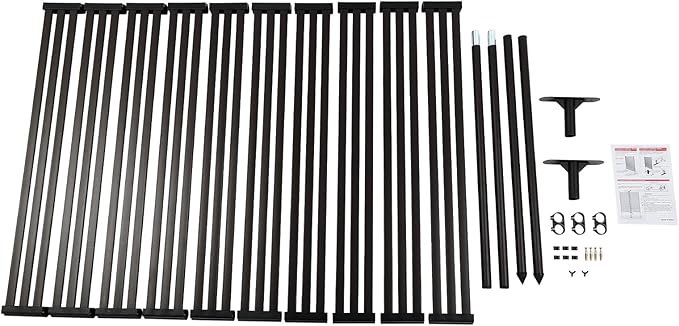 Outdoor Privacy Screens Freestanding, 47" W x 71" H Metal Slatted Decorative Privacy Screen and Panels with Stand, Brown Backyard Panels for Garden Patio