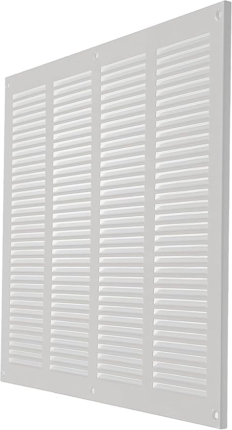 Repa Market 2-Pack Air Vent Cover 16x12 Inch (Outer Dimensions) White Galvanized Steel Louvered Grill Cover with Mesh Screen/Wall or Ceiling Vent/HVAC Register for Indoor and Outdoor Ventilation