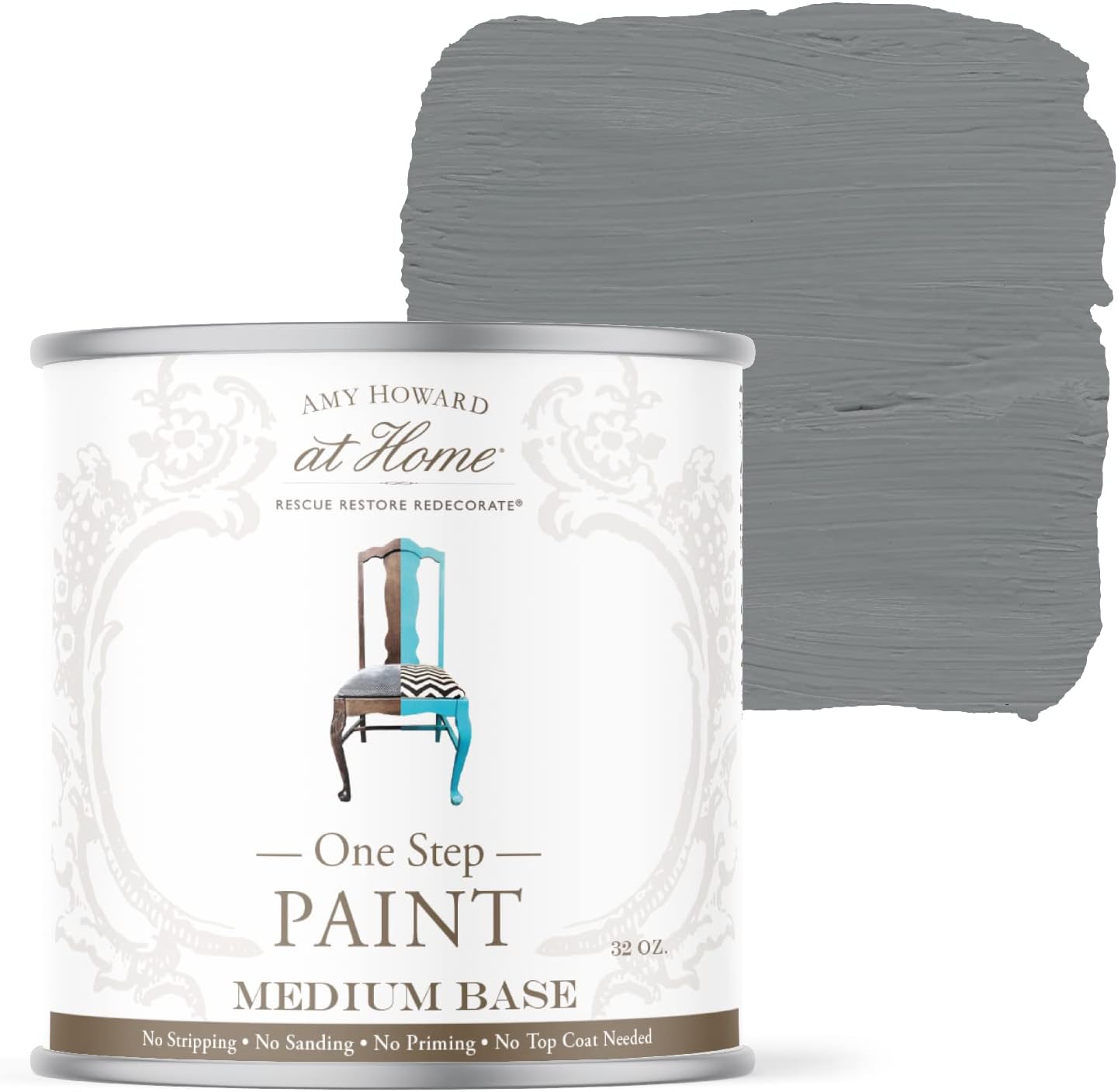 AMY HOWARD AT HOME Chalk-Based One Step Paint for Furniture, Cabinetry, Decor, Finish, and More | No Stripping, Sanding, or Priming | Medium Base | 32 Ounce | Park Avenue