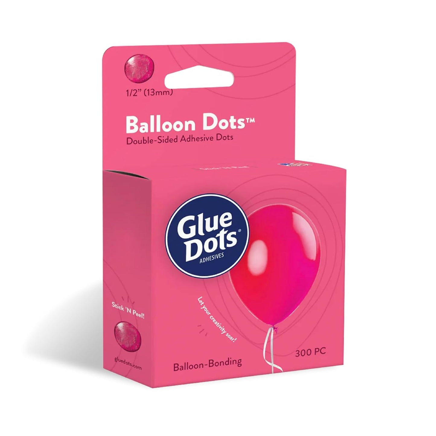 Glue Dots, Balloon Dots, Double-Sided, Permanent, 1/2", 300 Dots, DIY Balloon Arch Decoration, Glue Tape for Party Wedding Birthday, Glue Stick and Tape Alternative, Clear