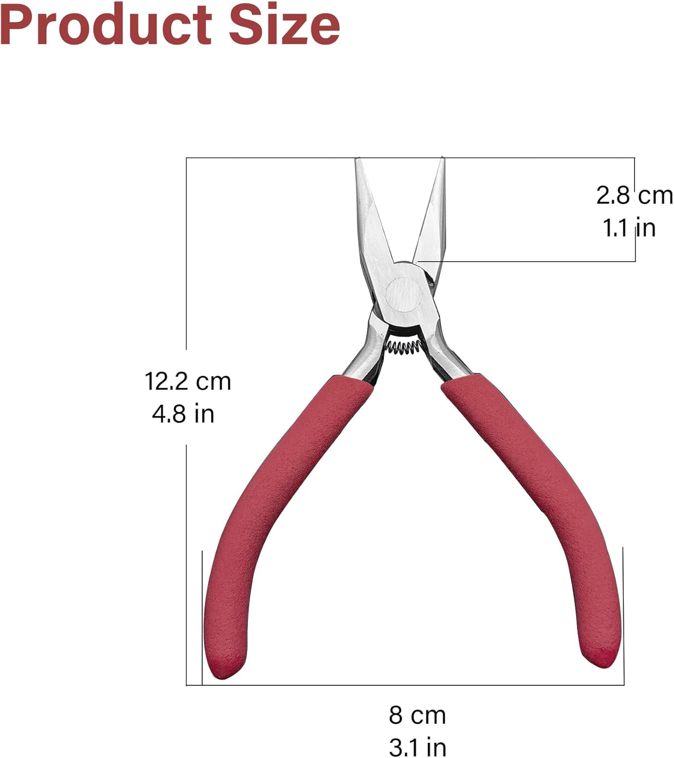 Jewelry Pliers, Spring Loaded Needle Nose Pliers for Object Grasping, Wire Bending and Repair