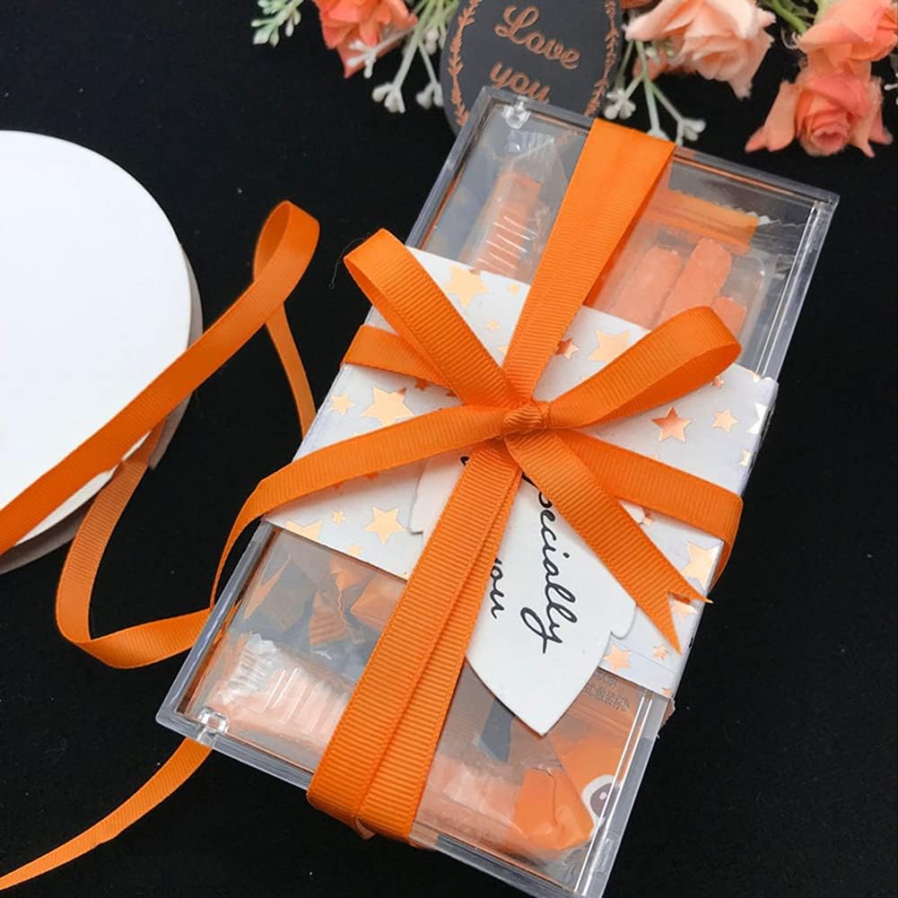 LIUYAXI 3/8" X 50 Yards Solid Orange Grosgrain Ribbon, Perfect for Crafts, Wedding Decor, DIY Hair Accessories, Sewing, Gift Package Wrapping and More