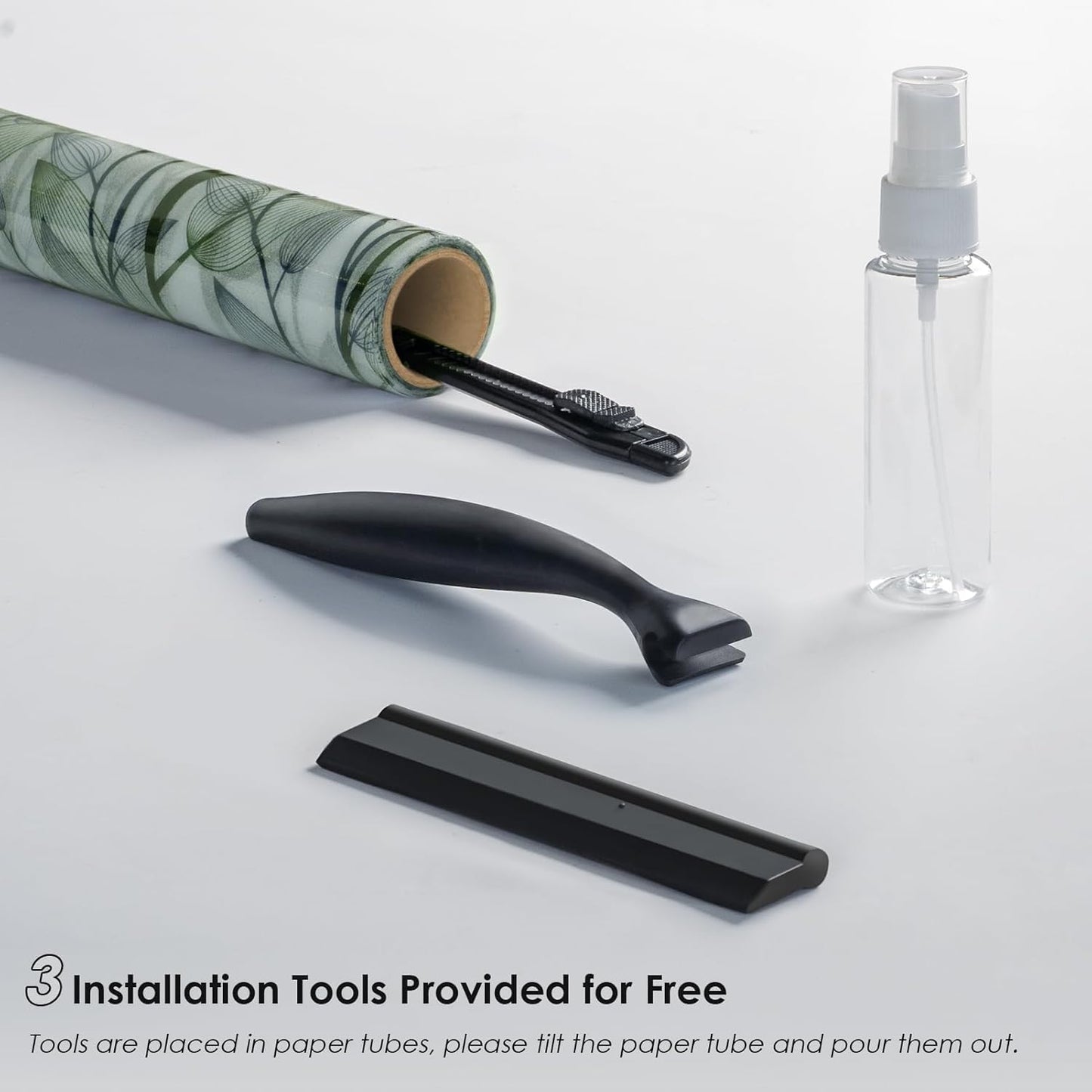 DKTIE Window Film Privacy with Installation Tools, Decorative Stained Glass Window Clings for Home, Static Cling Window Sticker for Front Door, Bathroom (Green, 17.7'' x 78.7'')