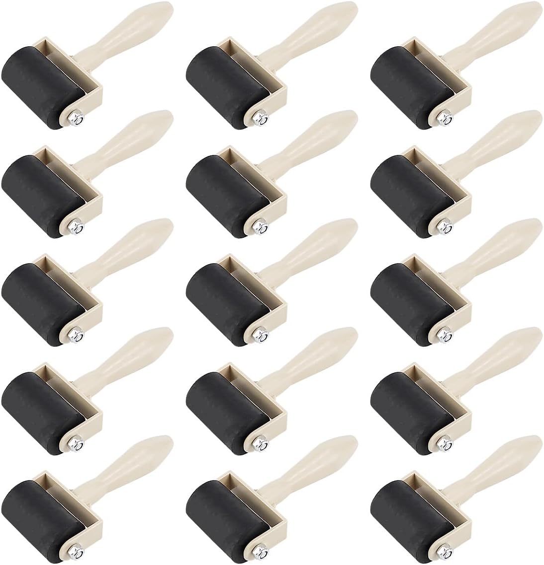 15Pcs Printmaking Brayer Rubber, Relief Printing Brayers Plastic Brayer Brayer Rollers Art Craft Roller for Printmaking,Ink,Wallpapers Stamping Gluing