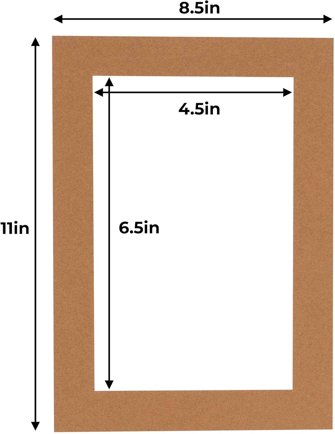5x7 Mat for 8.5x11 Frame - Precut Mat Board Acid-Free Brown 5x7 Photo Matte Made to Fit a 8.5x11 Picture Frame, Premium Matboard for Family Photos, Show Kits, Art, Picture Framing, Pack of 10 Mats