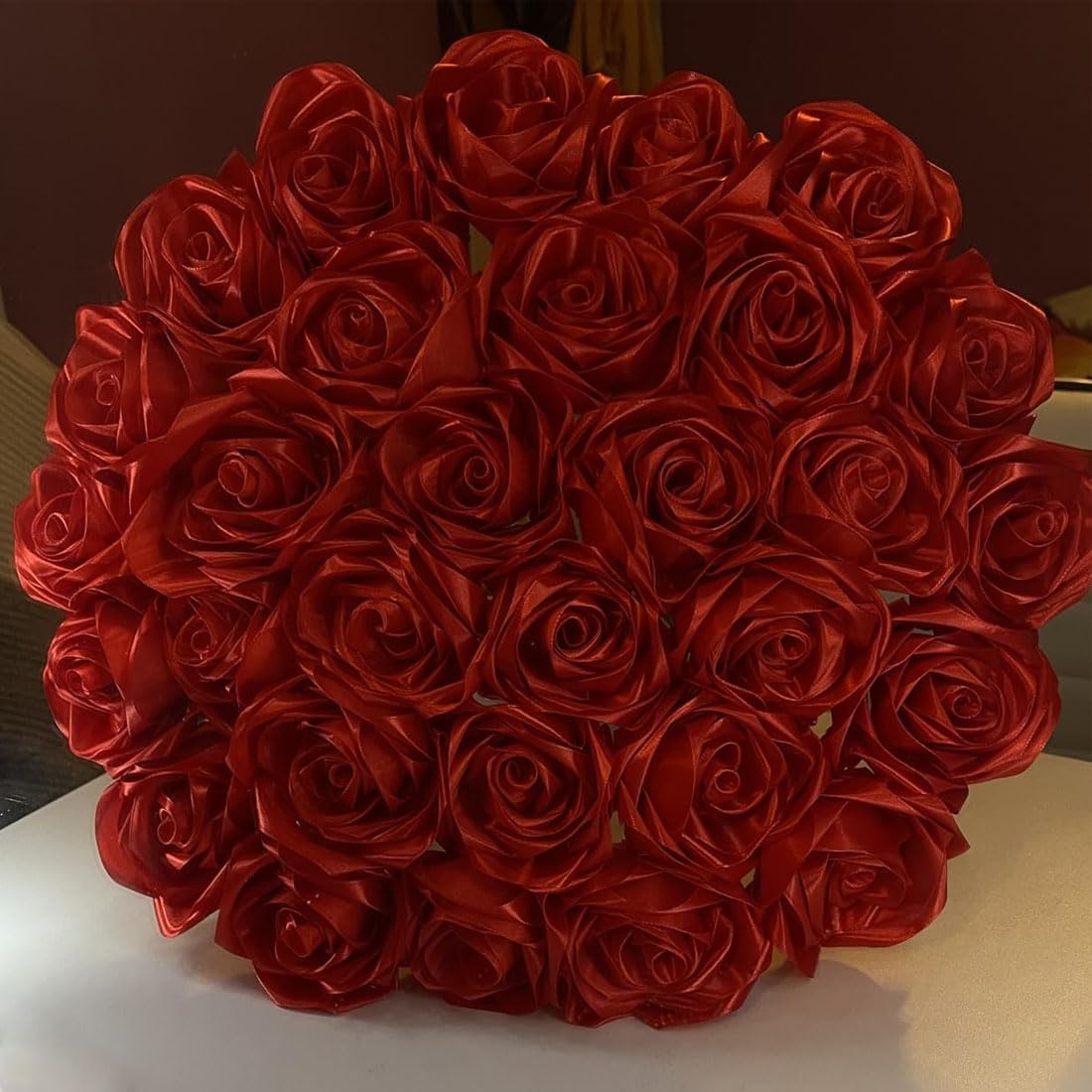 1-1/2" x 25 Yards Satin Ribbon, Red Silk Ribbon Ideal for Gift Wrapping, Floral Bouquets, Crafts, Wedding Party Decorations, Christmas and Sewing Projects