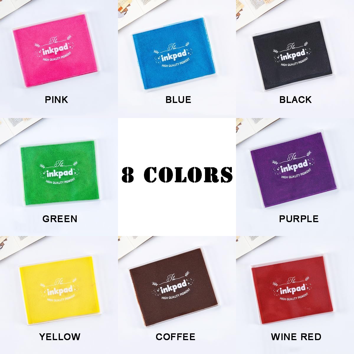 GTLZLZ Large Ink Pad for Rubber Stamps, 5" x 4" Washable Craft Stamp Pad for Kids, Fingerprint Ink Pad for Paper, Scrapbooking, Wood Fabric (Black)