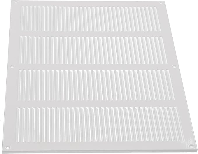 Repa Market Air Vent Cover 16x12 Inch (Outer Dimensions) White Galvanized Steel Louvered Grill Cover with Mesh Screen/Wall or Ceiling Vent/HVAC Register for Indoor and Outdoor Ventilation