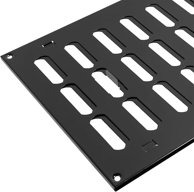 Repa Market 20" x 8" Inch (Outer Dimensions) Black Adjustable Air Vent Cover - Galvanized Steel HVAC Air Vent Register - Heating, Cooling Toe Kick Vent Cover - Wall, Ceiling Return, Intake Air Grille