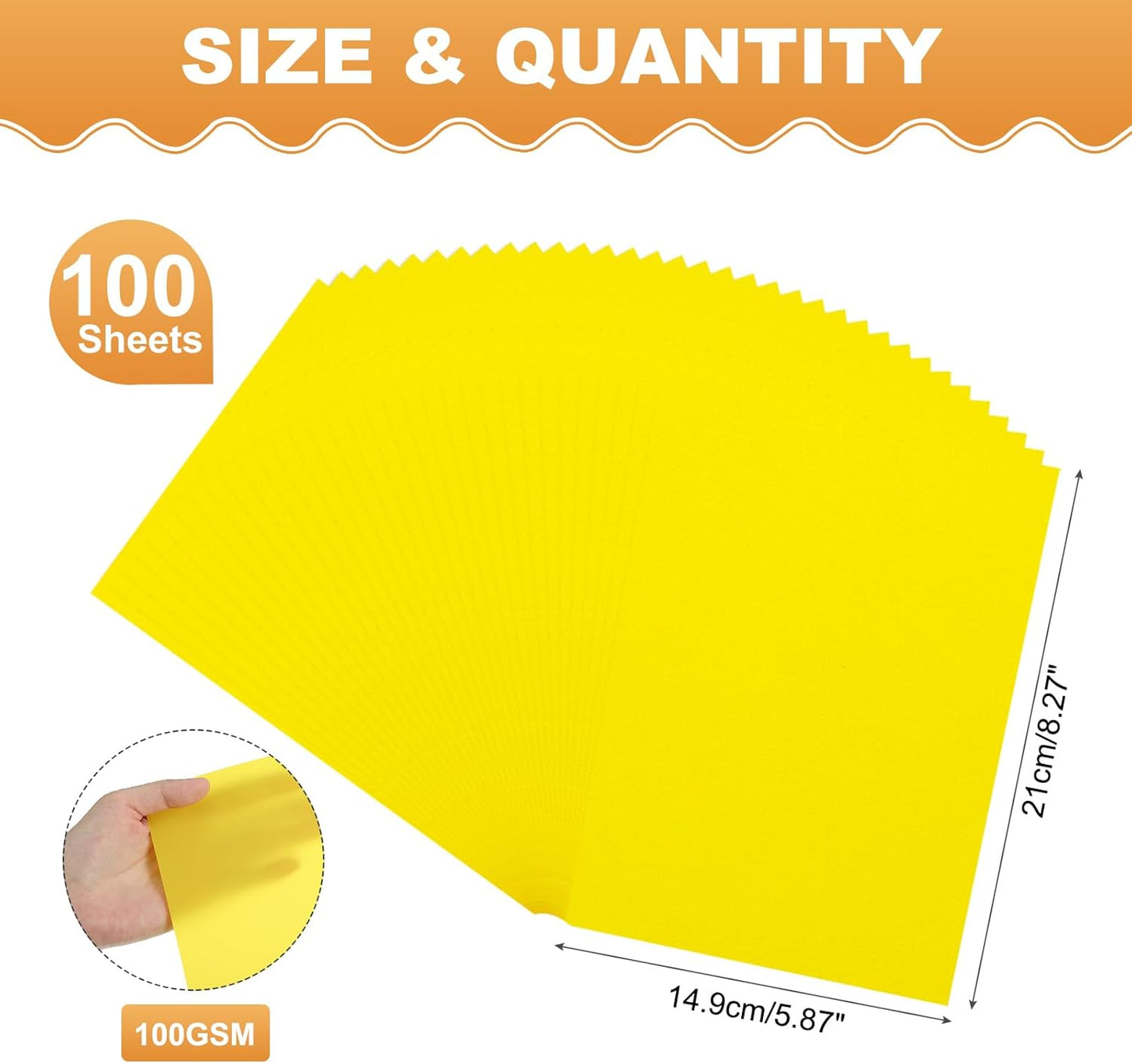 MECCANIXITY 100 Sheet Colored Vellum Paper 5.9" x 8.3", 100gsm Translucent Printable Vellum Sheets for Printing Wedding Invitations Inkjet Laser Printer, Yellow