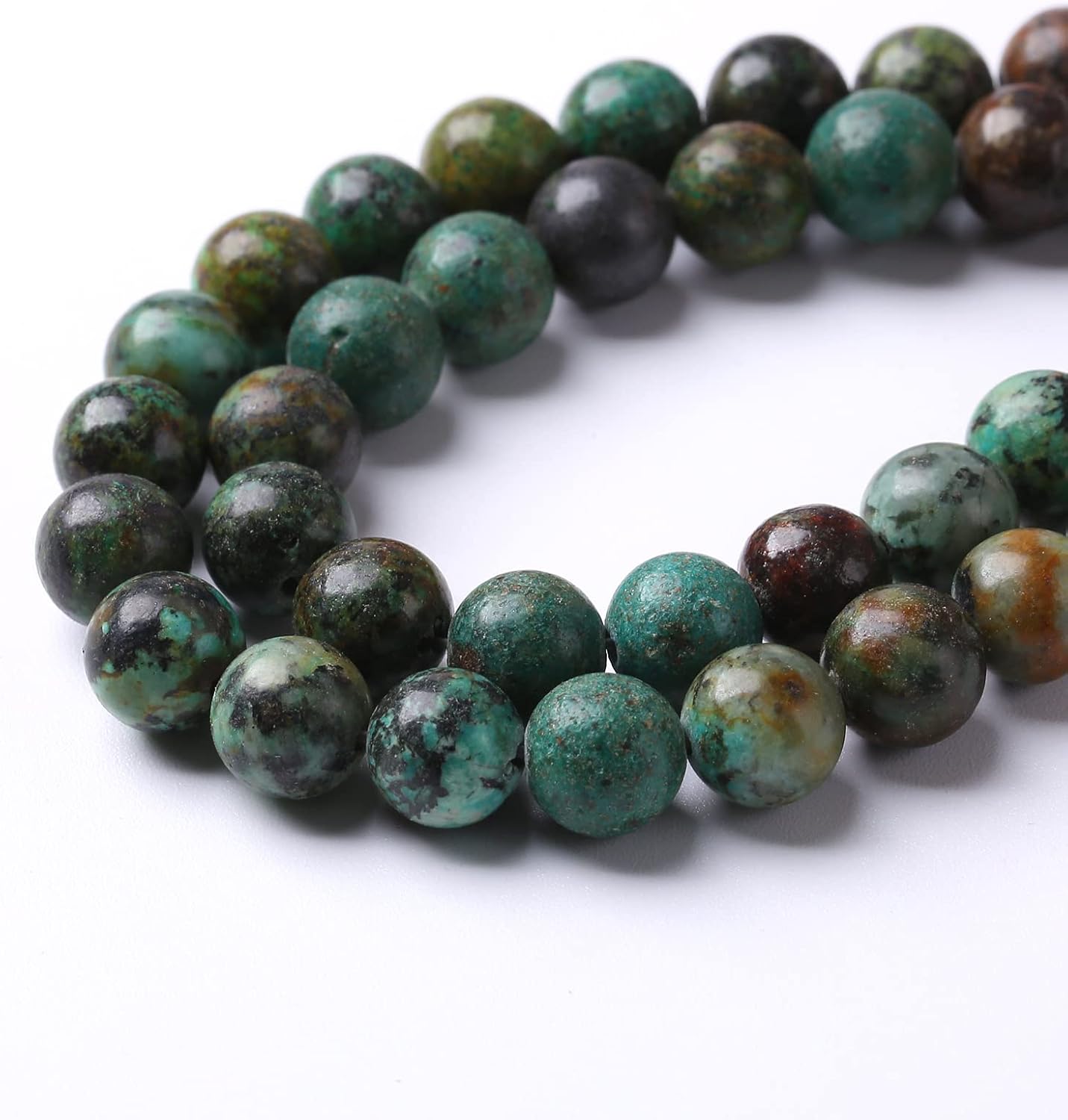 8mm 45pcs Natural African Turquoise Stone Beads for Jewelry Making Round Loose Gemstone Beads DIY Bracelet Necklace Earrings