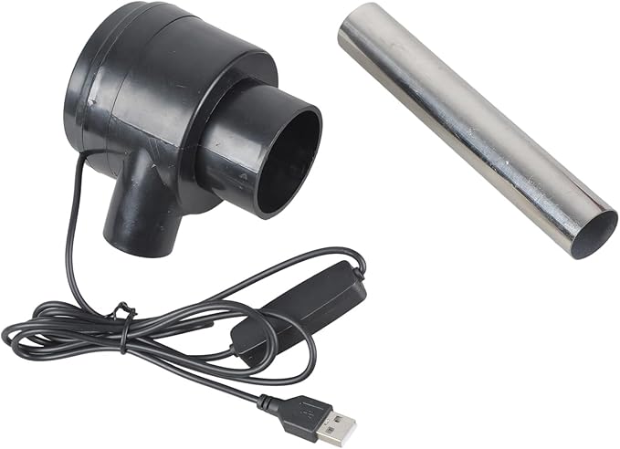 USB Electric Blower Fan 5 Speed with 14.5cm Air Duct for Cooking Starting BBQ Smoky Cooling 5V Powered 140cm Cable
