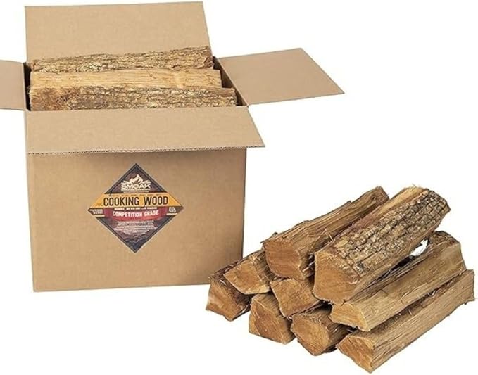 Smoak Firewood 16inch Length Premium USDA Certified Kiln Dried Cooking Wood & Firewood Logs – Used for Grills, Smokers, Pizza ovens, stoves, firepits or fireplaces (Hickory, 60-70lbs 16inch Wood)