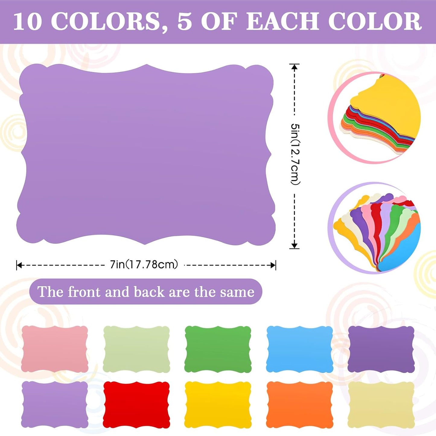 50-Pack 5x7 Inch Premium Blank Cardstock - 250GSM Heavyweight Printable Paper for Invitations, Greeting Cards and Craft Projects