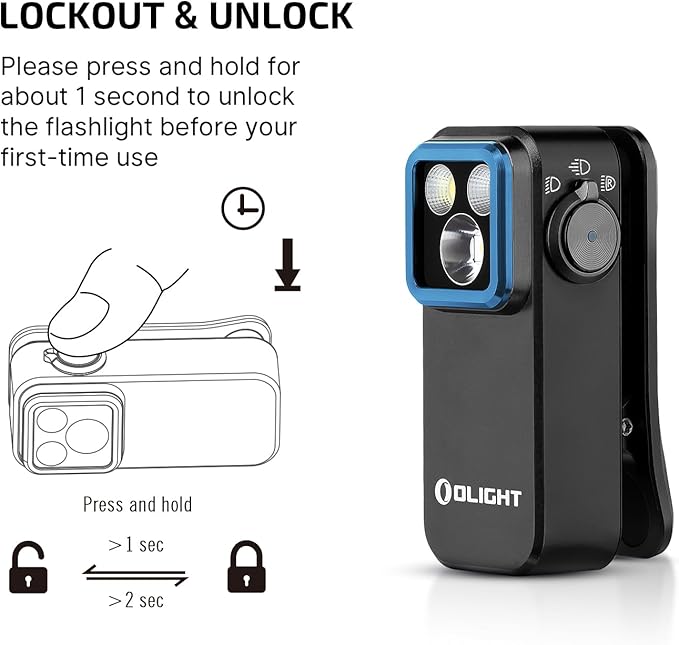 OLIGHT Oclip Pro EDC Flashlight Clip-on Light, Rechargeable 500 Lumens with Three Lighting Solutions Type-C Charging, Magnetic Flash Lights for Signaling, Cycling, Outdoor or Indoor Use(Black)