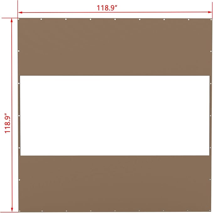 Domi Heavy Duty Outdoor Clear Panel Curtain, 18 oz Waterproof PVC Polyester Curtain, Weather Resistant & Tearproof for Patios, Gazebos, Pergolas, Privacy Screen (10'H x 10'W, Brown)