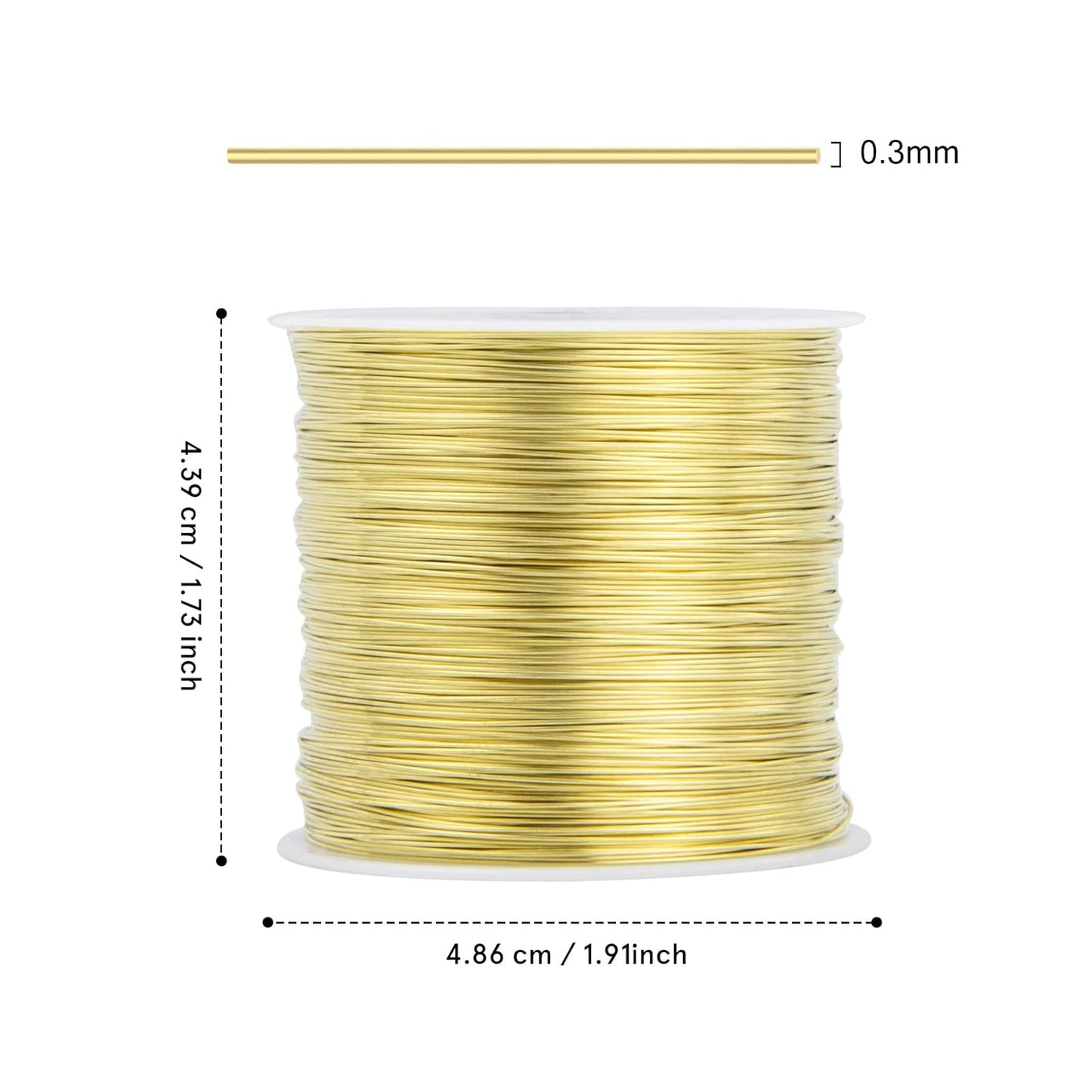 [328 Feet]28 Gauge Craft Wire Jewelry Wire 100M/0.3mm Gold Plated Thin Brass Wire Soft Metal Wire Bulk for Jewelry Making