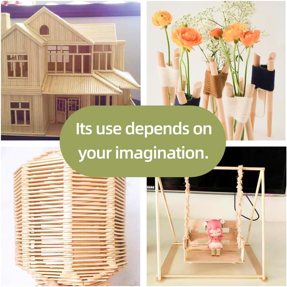 1/2 x 17.5 Inch 10 PCS Dowel Rods Wood Sticks Wooden Dowel Rods - Unfinished Bamboo Sticks - for Crafts and DIYers