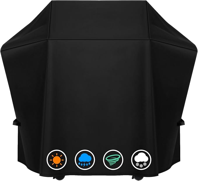 Heavy Duty Grill 600D Cover Fit for Napoleon 425 Series 61527 Grill and 525 Series 61427 Rogue Grill, All Weather Protection Waterproof Cover Black