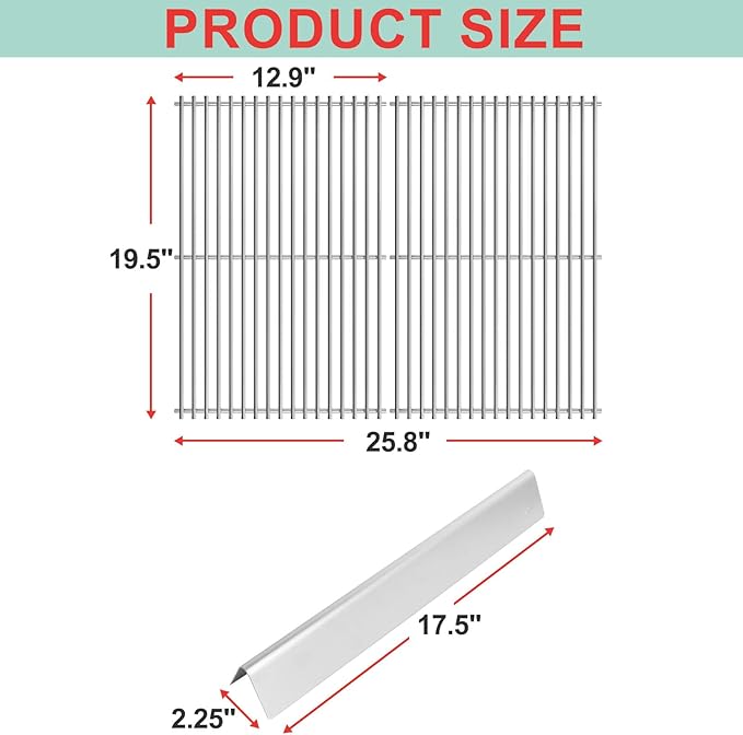 7620 Flavorizer Bars & 7528 Grill Grates for Weber Genesis 300 SER Gas Grill, Grill Parts for Webber Genesis E-310 S-310 E-320 S-320 E-330 S-330 EP-310 CEP-310 CEP-320 EP-320 CEP-330 EP-330