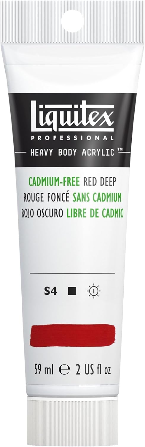 Liquitex Professional Heavy Body Acrylic Paint, 2-oz (59ml) Tube, Cadmium Free Red Deep