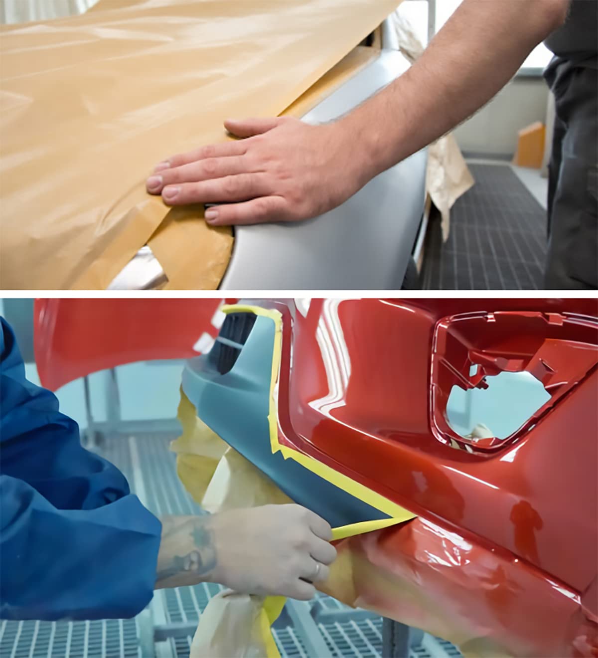 Masking Paper, Paint Masking Paper with Adhesive,20 Inch x 50 Feet Painters Paper Roll, Tape and Drape Painters Paper, for Auto Body Masking, Wall Covering and Paint Masking (20 inch x 50feet, 1)…