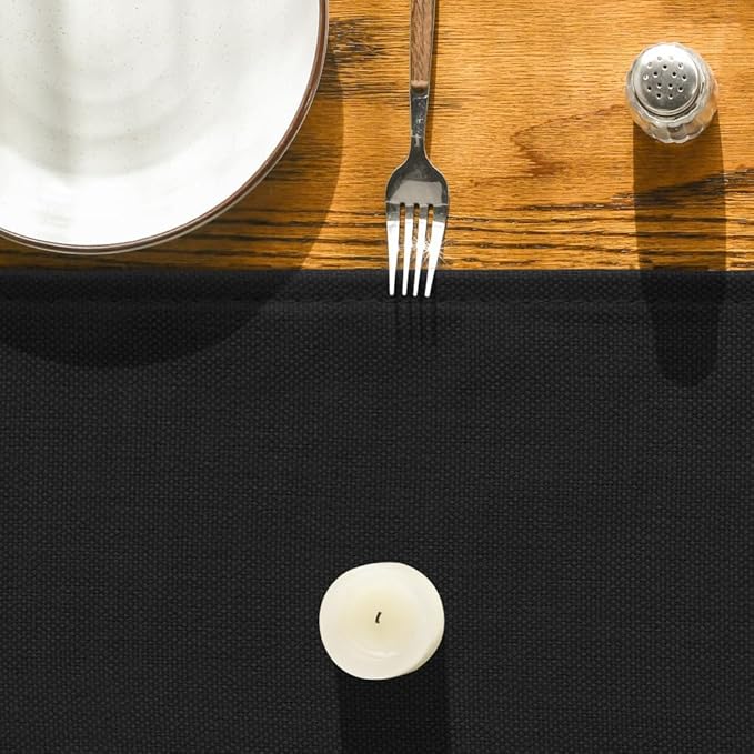 Artoid Mode Black Table Runner, Seasonal Halloween Washable Kitchen Dining Table Decoration for Home Party Decor 13x72 Inch