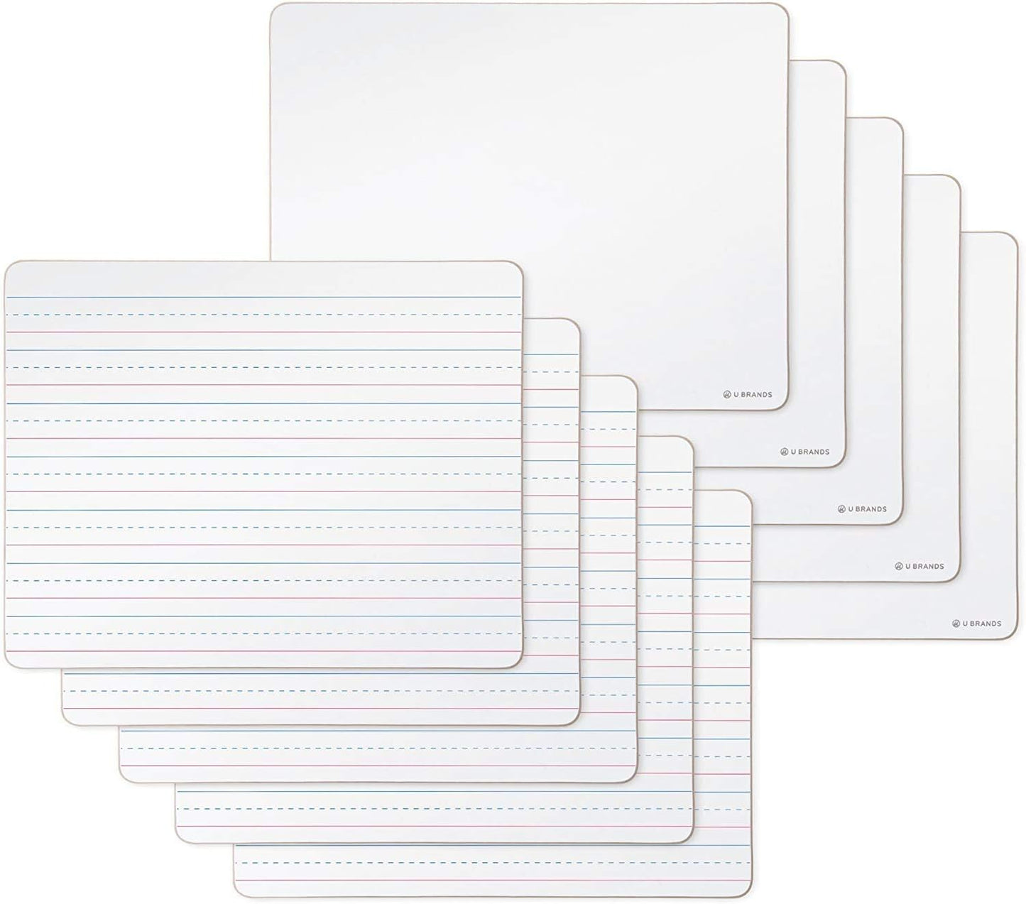 U Brands Dry Erase Lap Boards, Double Sided, Small White Board, 9" x 12" Inches, 10 Count
