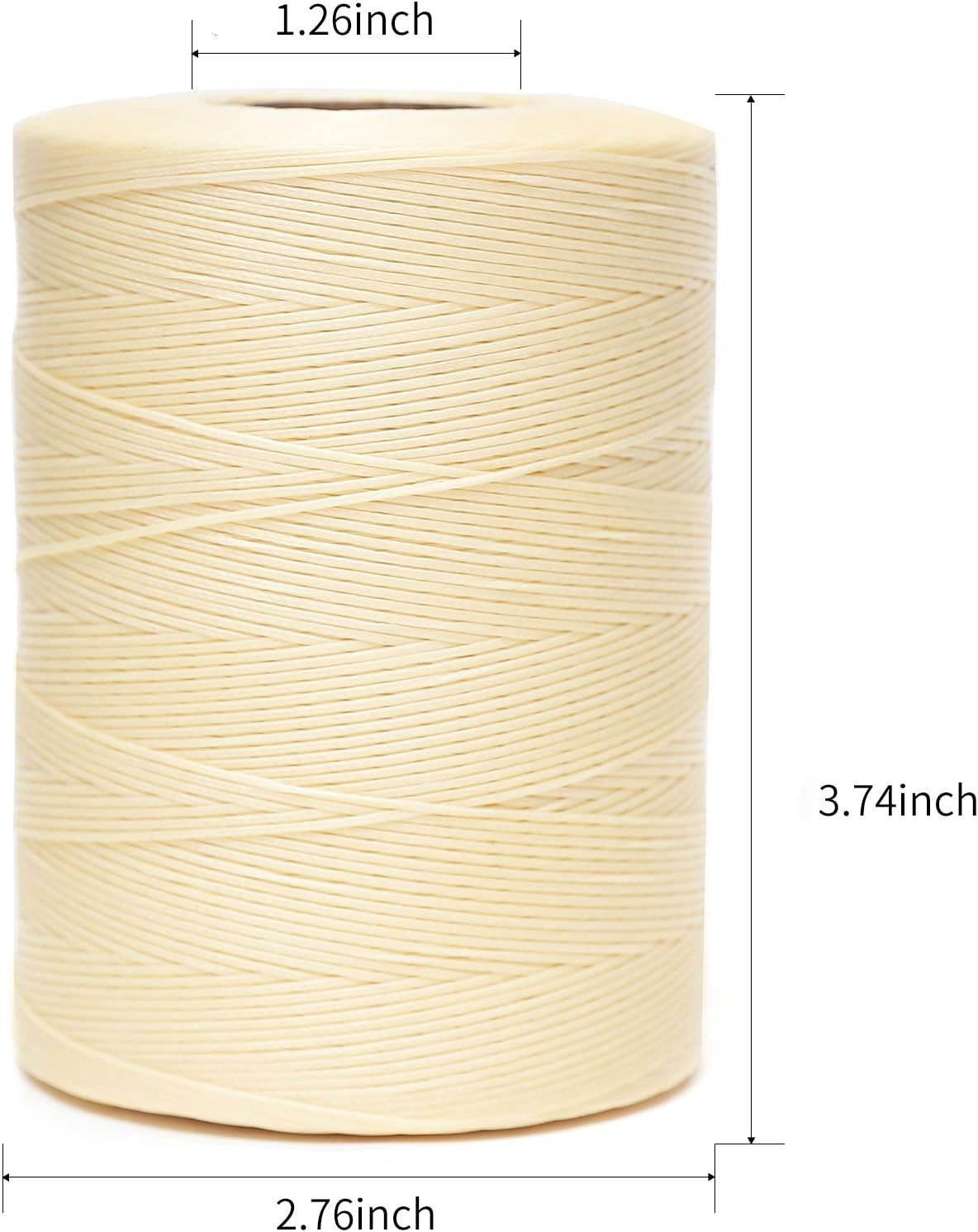 Waxed Thread,852Yards 150D 0.8mm Flat Polyester Wax Thread for Hand Sewing Leather Craft DIY Projects Shoes Repair Book Binding(Beige)