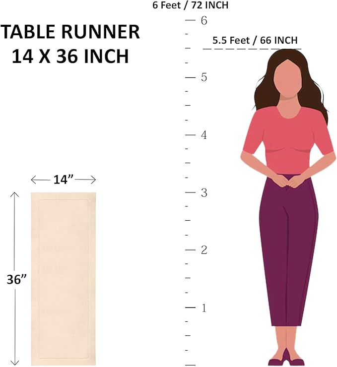 Solino Home Linen Table Runner 36 Inches - Narrow Stripe 100% Pure Linen Avocado and White Table Runner 14 x 36 Inch Ideal for Dresser and Coffee Tables - Winter, Spring, St Patricks Day, Easter