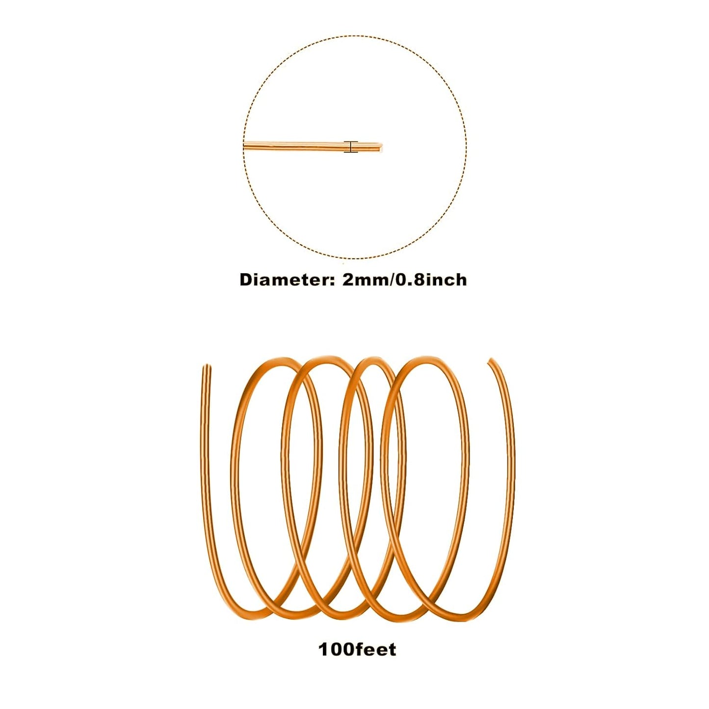 2mm Aluminum Wire - 100ft, 12 Gauge, Bendable Anodized Metal for Sculpting, Jewelry Making, Armature Making, Wire Weaving & Wrapping, Crafting