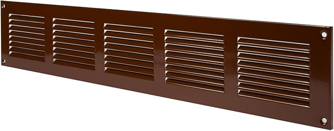 Repa Market Air Vent Cover 20x4 Inch (Outer Dimensions) Brown Galvanized Steel Louvered Grill Cover with Mesh Screen/Wall or Ceiling Vent/HVAC Register for Indoor and Outdoor Ventilation