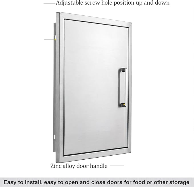 Outdoor Kitchen Door, 20 "W27 H Outdoor Kitchen Access Door, Stainless Steel Barbecue Single Door, Can Be Used for Outdoor Kitchen Island Or Outdoor Kitchen.