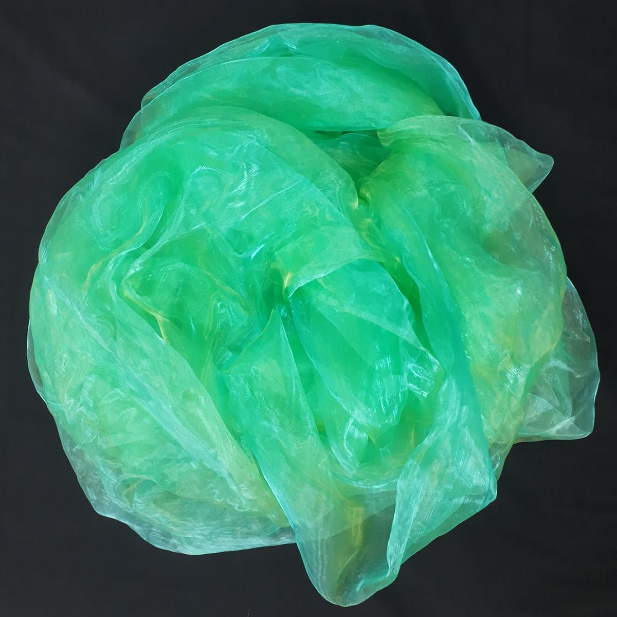 Two-Tone Iridescent Holographic Organza Fabric - 5.5 Yards by The Yard | Lightweight Sheer Tulle | for Wedding Dresses, Party Decor, DIY Crafts, Shiny Backdrops(Grass Green + hint of Yellow)