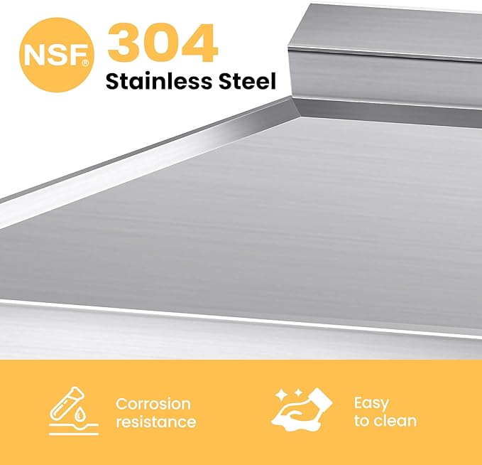 Stainless Steel Utility Sink, 47.2'' Free Standing Single Bowl Kitchen Sink with Cold and Hot Water Pipe, Left Drawer, Indoor and Outdoor for Laundry Room Farmhouse Kitchen(47.2 inch)